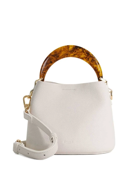 Image of Dune London Womens 'Dharla' Leather Shoulder Bag in White White Female One Size