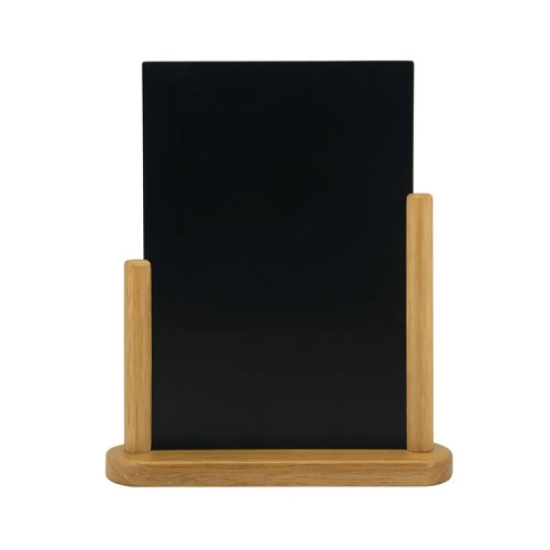 Image of Deflecto Deflecto Double Sided Medium Countertop Chalkboard Information Display Teak TCB-MED-TE TCB-MED-TE