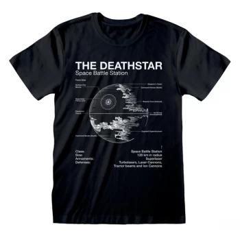 Image of Star Wars - Death Star Sketch Unisex XX-Large T-Shirt - Black