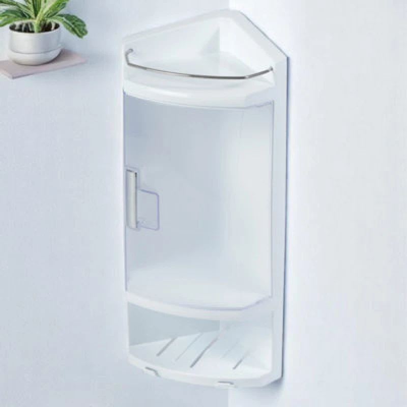 Image of Showerdrape Breeze Bathroom Corner Storage Cabinet White