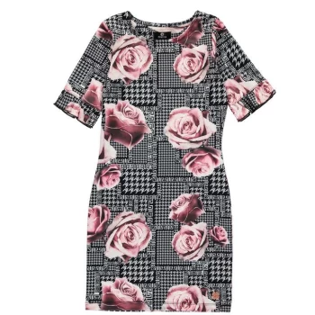 Image of Firetrap Bodycon AOP Dress Junior Girls - Rose Check