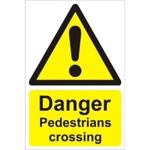 Image of Warehouse Sign 400x600 Plastic Danger Pedestrians crossing Ref