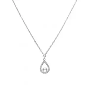 Image of Diamonfire Silver White Zirconia Pearl Teardrop Pendant P4620