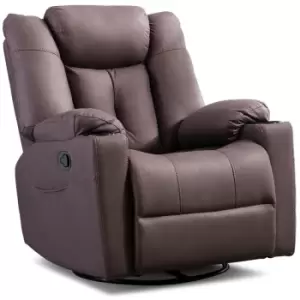 Image of More4homes - afton fabric recliner rocking swivel gaming cinema lounge sofa chair brown - Brown