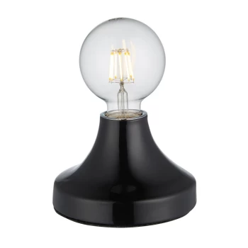 Image of Porto Table Lamp Gloss Black Glaze & Chrome Plate