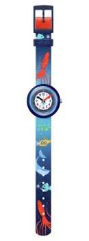 Image of Flik Flak Sea La Vie Sea Treasures Blue Recycled PET Watch