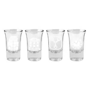 Image of Back to the Future Shotglass 4-Pack Logo & Symbols