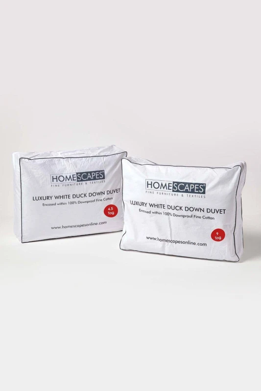 Image of Homescapes Luxury White Duck Down 13.5 Tog All Seasons Duvet, King