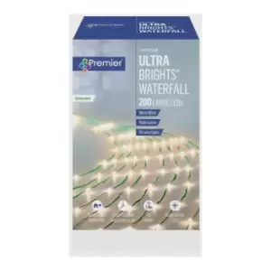 Image of Premier UltraBrights Waterfall Lights 200 LEDs Warm White Green Wire - LV184720WW