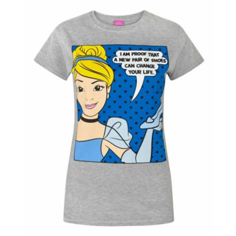 Image of (X-Large) Disney Short Sleeved T-Shirt (Womens Grey)