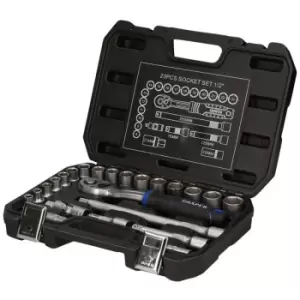 Image of 21442 HI-TORQ Metric Socket Set, 1/2' Sq. Dr. (23 Piece) - Draper