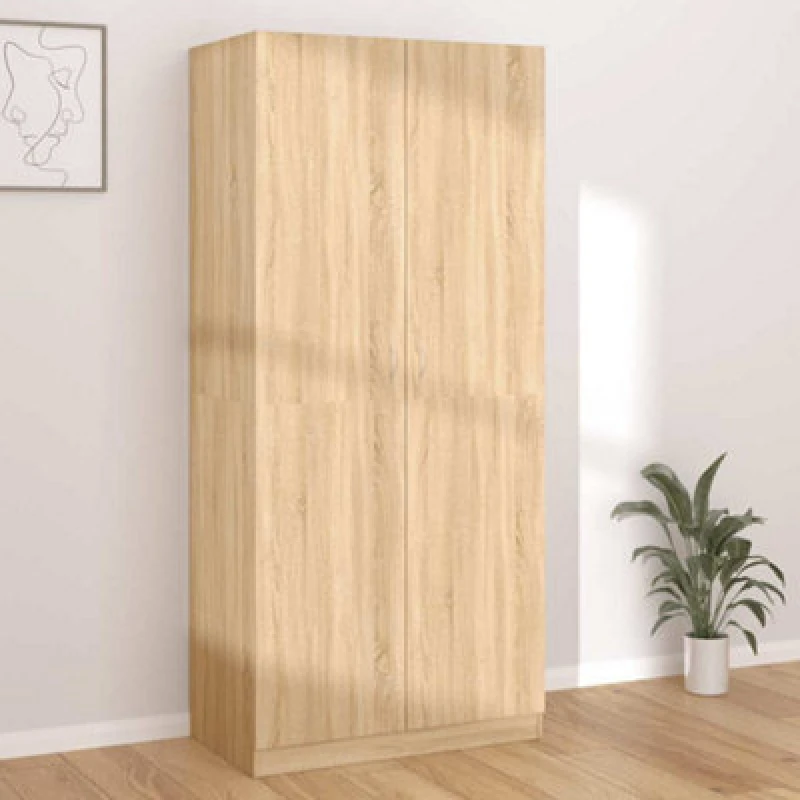 Image of Vidaxl Wardrobe Sonoma Oak 90X52X200 Cm Engineered Wood