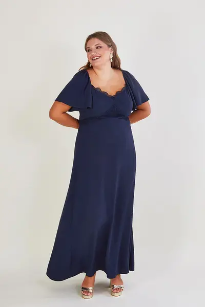 Image of Monsoon 'Charlotte' Crepe Maxi Dress Blue