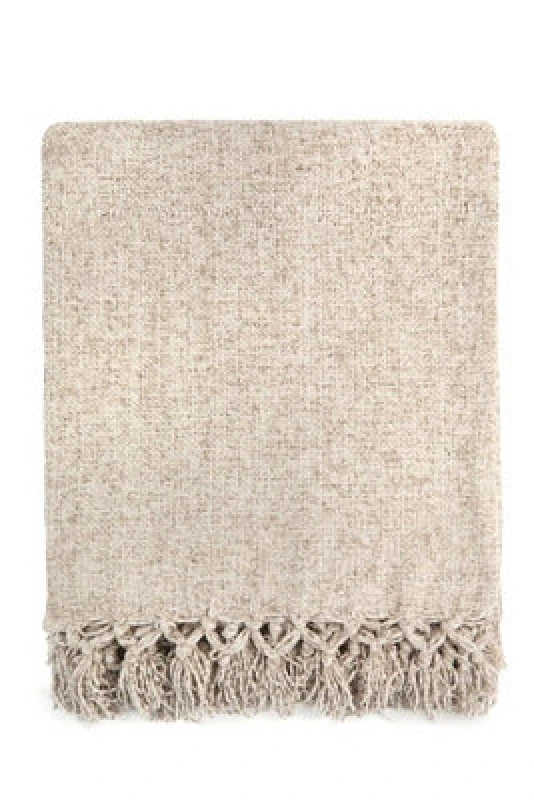 Image of Emma Barclay Darcy Tassel Blanket/throw For Sofa Chair Bed Dove Grey 150X200Cm