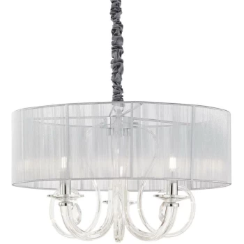 Image of Ideal Lux Swan - 3 Light Multi Arm Pendant Light Silver