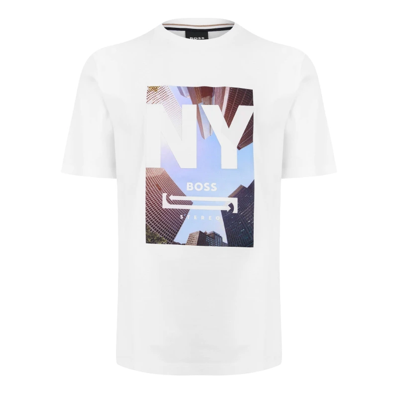 Image of Boss Mens Tiburt T-Shirt White male S