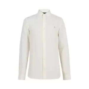 Image of AllSaints AllSaints Sobo Long Sleeve Shirt Mens - Beige