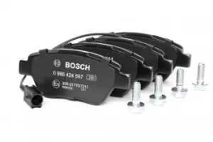 Image of Bosch Brake Pads CITROEN,PEUGEOT,FIAT 0 986 424 597 71754802,77362091,77362194 Disk Pads,Brake Pad Set, disc brake 77362548,77363942,77363974,77364477