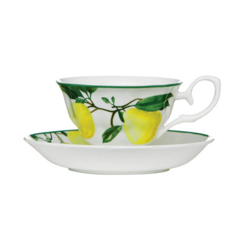 Image of Premier Housewares Orchard Fruits Lemon Tree Cup And Saucer Multi