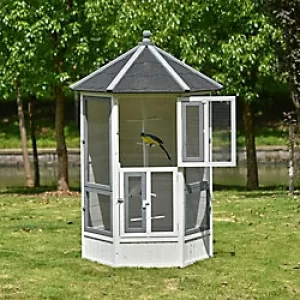 Image of PawHut Large Wooden Bird Cage 25 x 125 x 183 cm