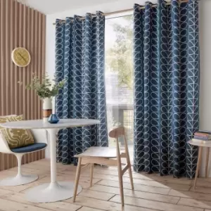 Image of Orla Kiely Linear Stem Curtains, 168 x 229cm, Whale