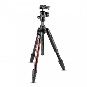 Image of Manfrotto MKBFRTA4RD BH Befree Advanced Travel Aluminum Tripod with 494 Ball Head Twist Locks Red