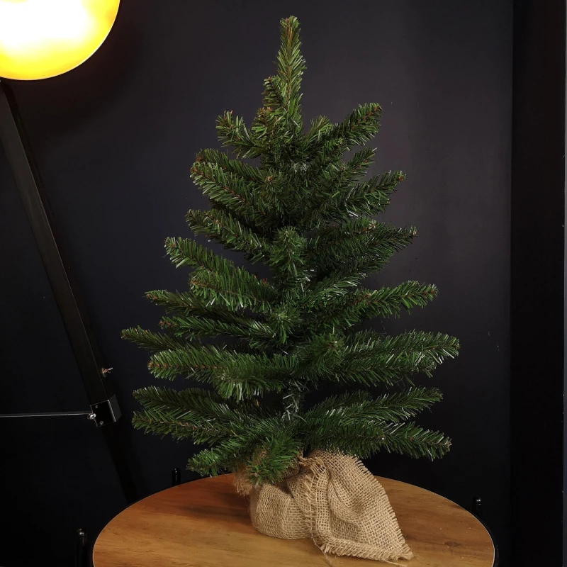 Image of 60cm Mini Richmond Christmas Tree in a Burlap Base with 72 Tips