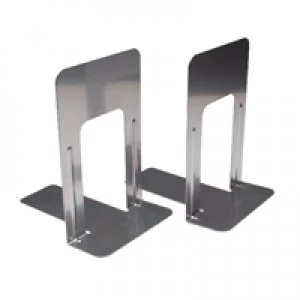 Image of Steelmaster Large Deluxe Bookends Silver One Pair BLO16800 Pack of 2