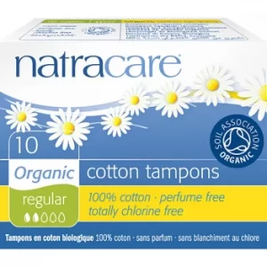 Image of Natracare Organic Cotton Non-Applicator Tampons (packs of 10) (Regu...