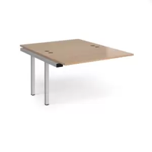 Image of Bench Desk Add On 2 Person Rectangular Desks 1200mm Beech Tops With Silver Frames 1600mm Depth Connex