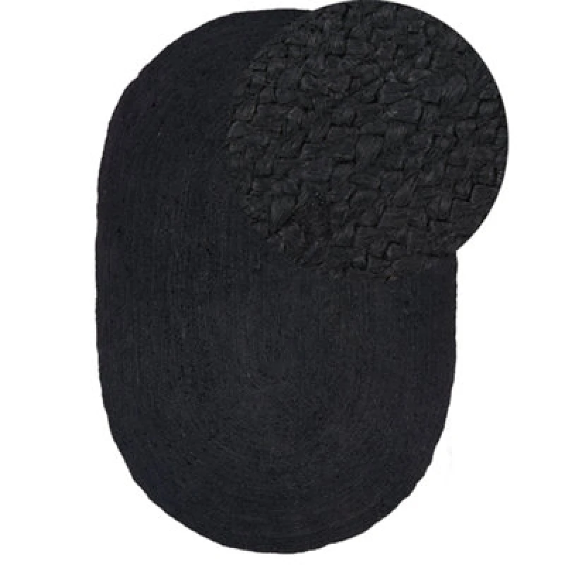 Image of Beliani Rug Demirci Black 160 X 230 Cm Jute