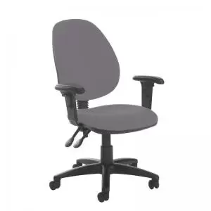 Image of Jota high back PCB operator chair with adjustable arms - Blizzard Grey