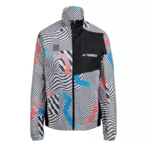 Image of adidas Terrex Trail Running Printed Wind Jacket Womens - White