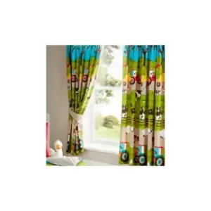 Image of Farmyard Fully Lined Curtains 66x72" Farm Animals, Childrens Bedroom