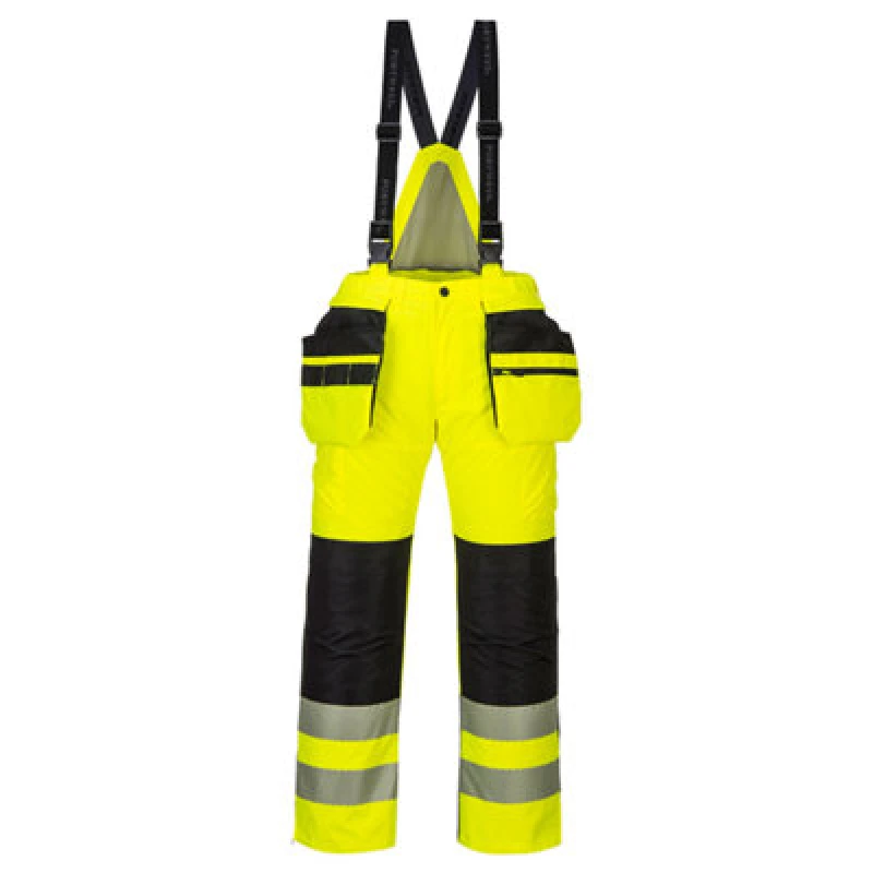 Image of Oxford Weave 300D Class 2 PW3 Hi Vis Winter Trousers PW351YBR5XL Colour: Yellow / Black