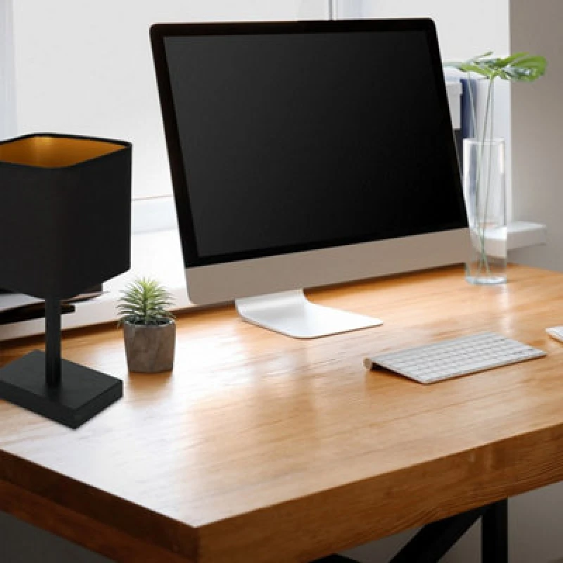 Image of Milagro Napoli Table Lamp Hand Made Matt Black And Gold Black unisex