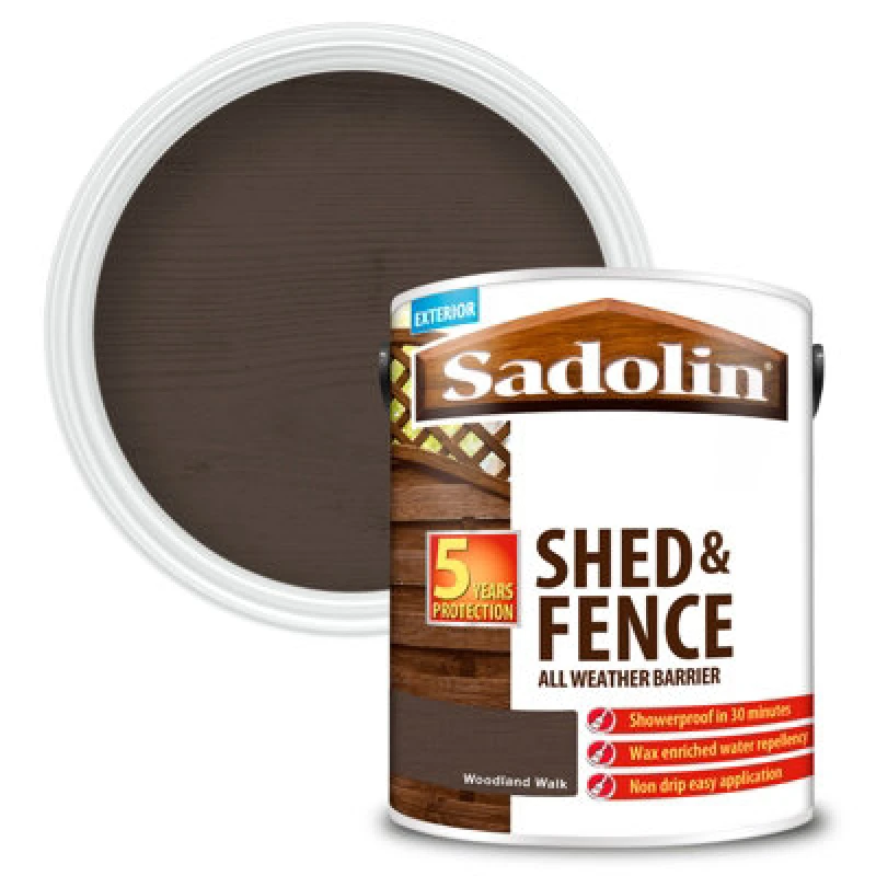 Image of Sadolin Shed And Fence Protector All Weather Barrier - Woodland Walk - 5L