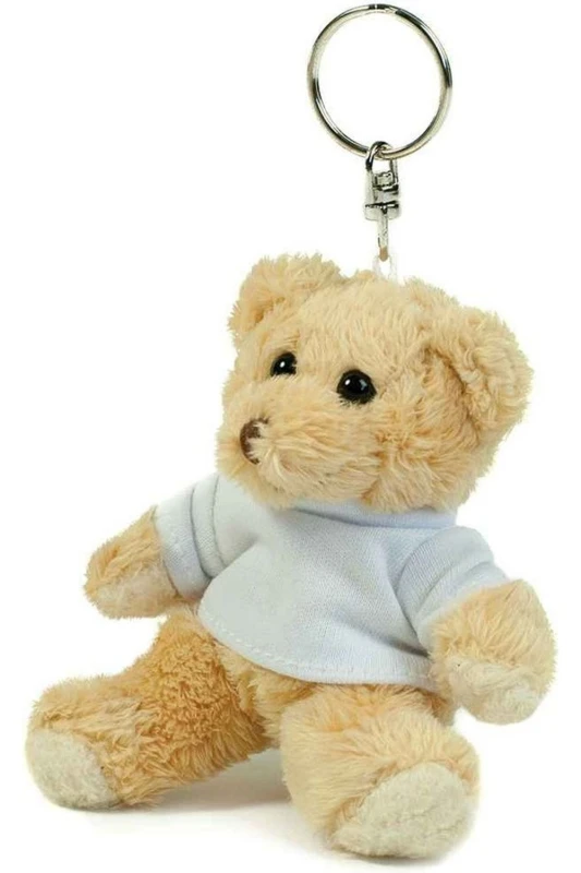 Image of Mumbles Teddy Bear Keyring in Light Brown Light Brown Unisex One Size