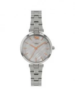 Image of Radley Silver Mother Of Pearl And Rose Gold Detail Dial Stainless Steel Bracelet Ladies Watch