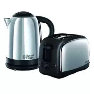 Image of Russell Hobbs 21830 Lincoln Polished Stainless Steel 1.7L Kettle and 2 Slice Toaster Set