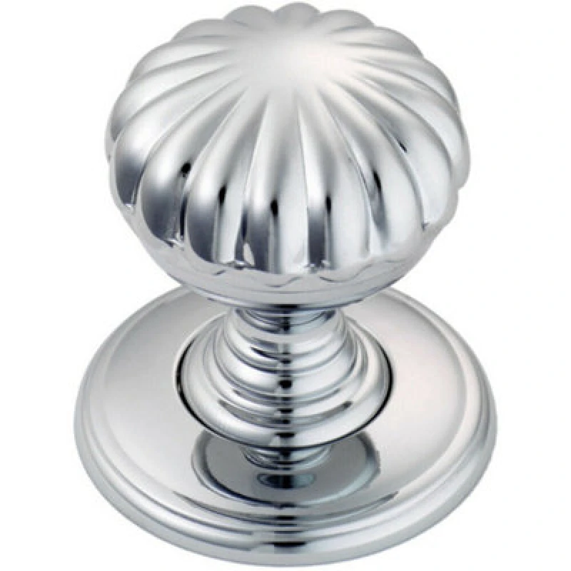 Image of Loops Flower Design Textured Cupboard Door Knob 31mm Diameter Polished Chrome Multi unisex