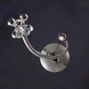 Image of Octavia wall light with switch 1 bulb right side polished chrome / crystal