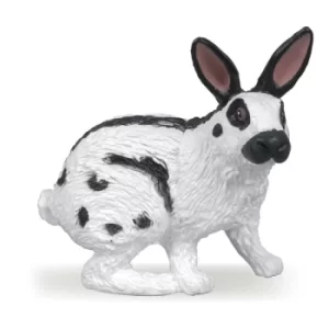 Image of PAPO Farmyard Friends English Spot Papillon Rabbit Toy Figure, Three Years or Above, Black/White (51025)