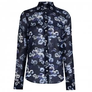 Image of Gant Gant Floral Shirt - Evening Blue