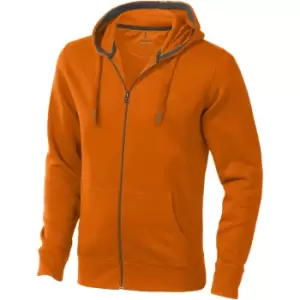 Image of Elevate Mens Arora Hooded Full Zip Sweater (S) (Orange)
