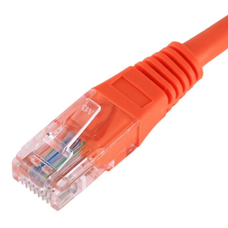 Image of Cablenet 2m Cat5e RJ45 Orange U/UTP PVC 24AWG Flush Moulded Booted Pat