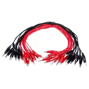 Image of R-TECH 524603 Pk of 20 Croc Leads (10 Red+10 Black) 460mm