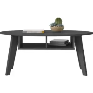 Image of Naples Coffee Table Grey Finish with Partitioned Undershelf
