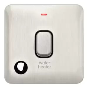 Image of Schneider LSD 20AX Double Pole Switched LED Flex Outlet Black Insert Stainless Steel - GGBL2014WHBSS