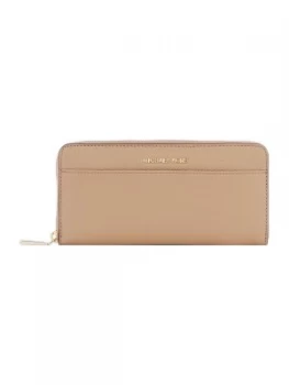 Image of Michael Kors Mercer pocket zip around continental purse Dark Brown